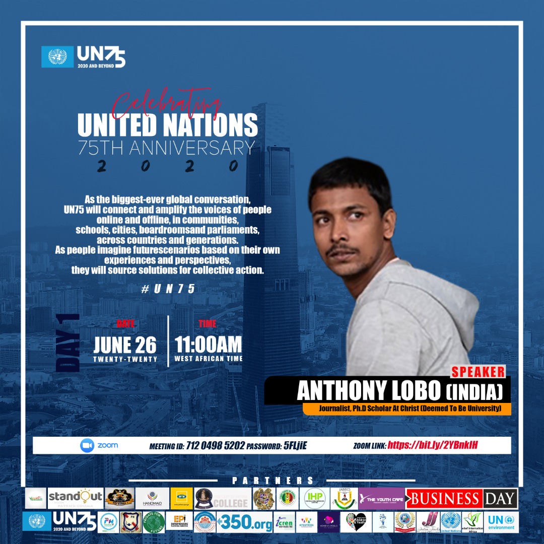  Mangalorean Antony M. Lobo on call as guest speaker on  the occasion of 75th Anniversary of United Nations Organizations
