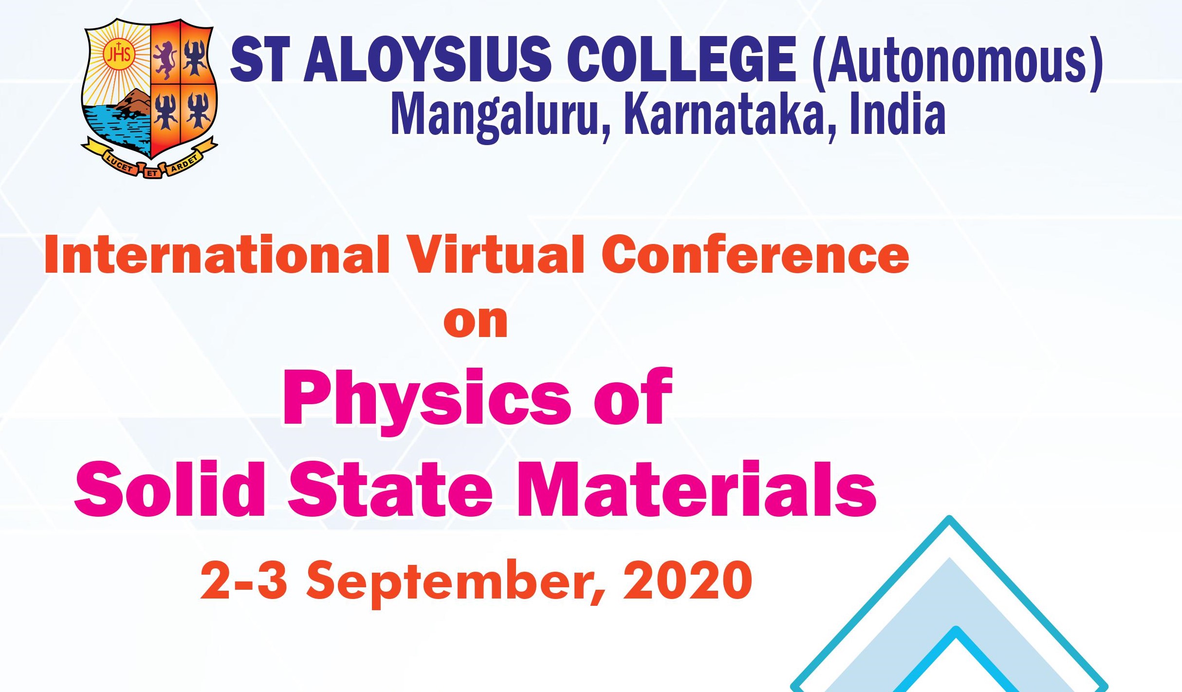  International Virtual Conference on Physics of Solid State Materials at SAC, Mangaluru
