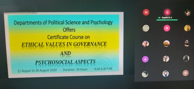  St Agnes College organizes online certificate course on Ethical Values in Governance and Psychosocial Aspects