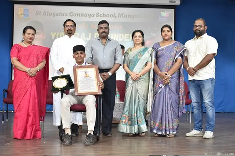  St Aloysius Gonzaga School Felicitates Young Sports Achiever Yuvraj D. Kunder